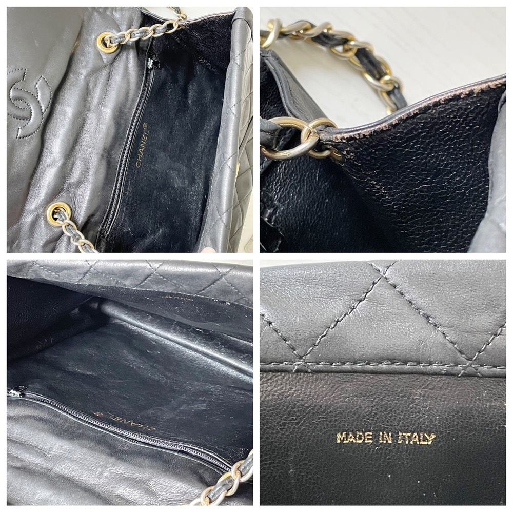 ❤️SOLD❤️Chanel black quilted lambskin leather double flap vintage shoulder bag - Picture 8 of 10